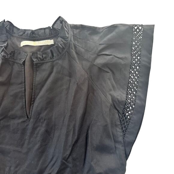 Marie Oliver Day Dress Black Size Medium Babydoll Silk Cotton Loose Fit - Picture 3 of 7